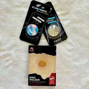 2-pk PopSockets Medallion Phone Grip/Stand & 1 Avalanche Ring Holder/Stand